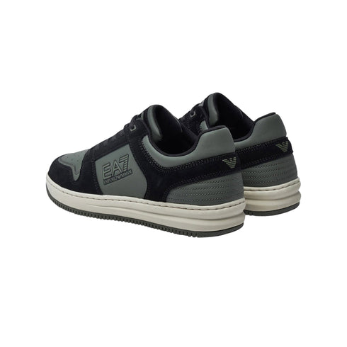 EA7 Emporio Armani Sneakers Sneakers Uomo in pelle e suede Nero verde - Francavilla Moda